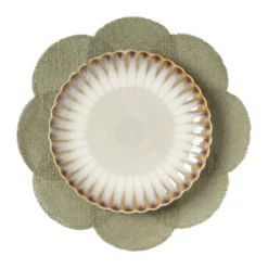 Placemat 3D bloem - groen - ø38 cm