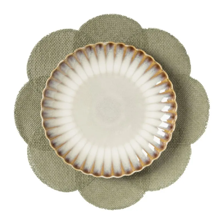 Placemat 3D bloem - groen - ø38 cm