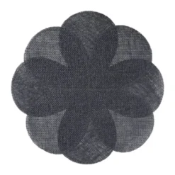 Placemat 3D bloem - zwart - ø38 cm