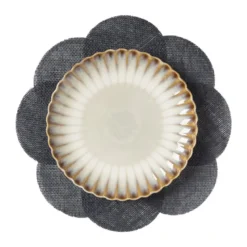 Placemat 3D bloem - zwart - ø38 cm