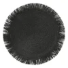 Placemat franjes - zwart - ⌀38 cm