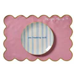 Placemat met quote - roze - 45x30 cm - Happy at Home by Sanny
