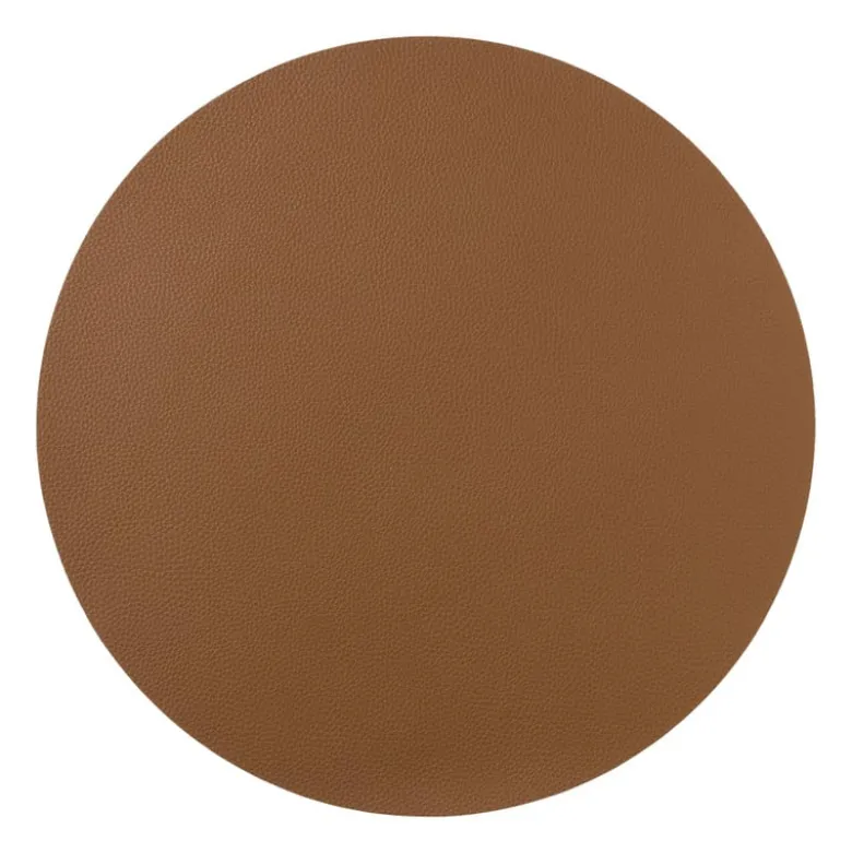 Placemat PU leer - bruin - ø38 cm
