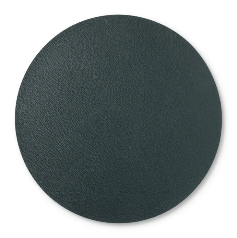 Placemat PU leer - donkergroen - ø38 cm