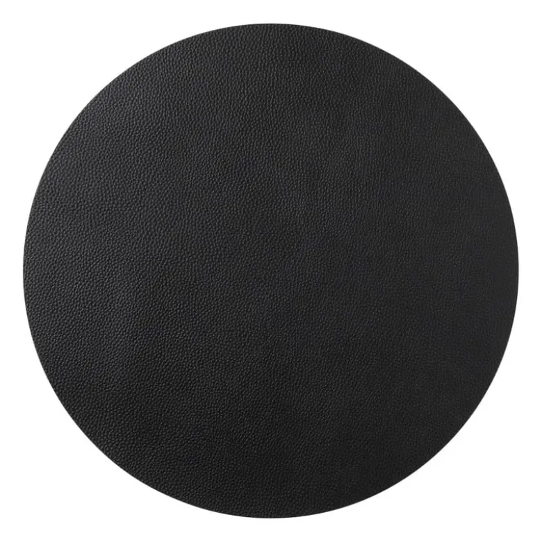 Placemat PU leer - zwart - ø38 cm