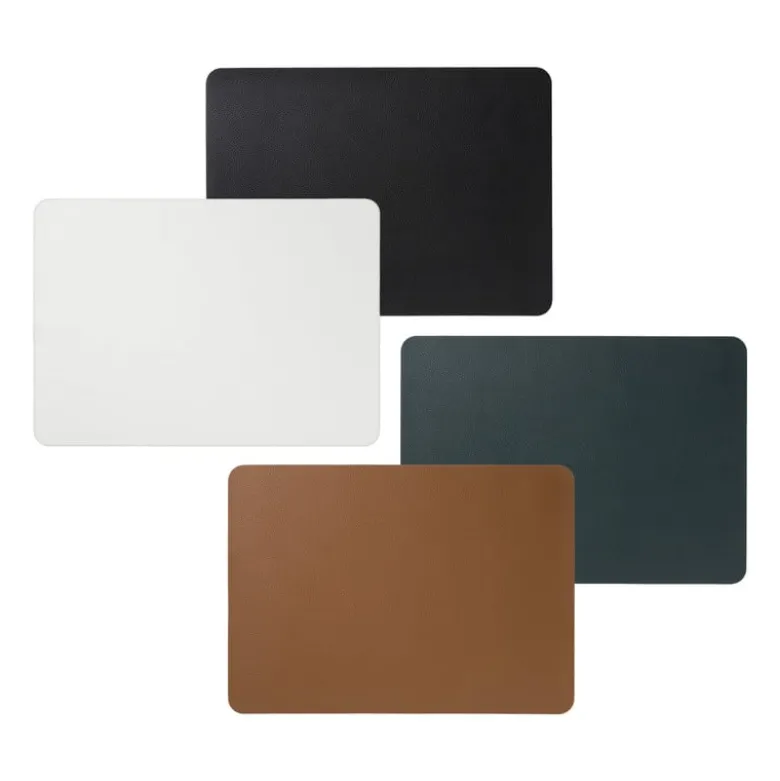 Placemat PU leer - zwart - 33x46 cm