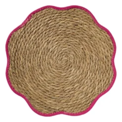 Placemat zeegras bloem - roze