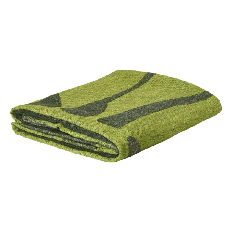 Plaid blad - groen - 130x170 cm