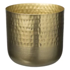 plantenpot relief - goud - 20x20x17 cm