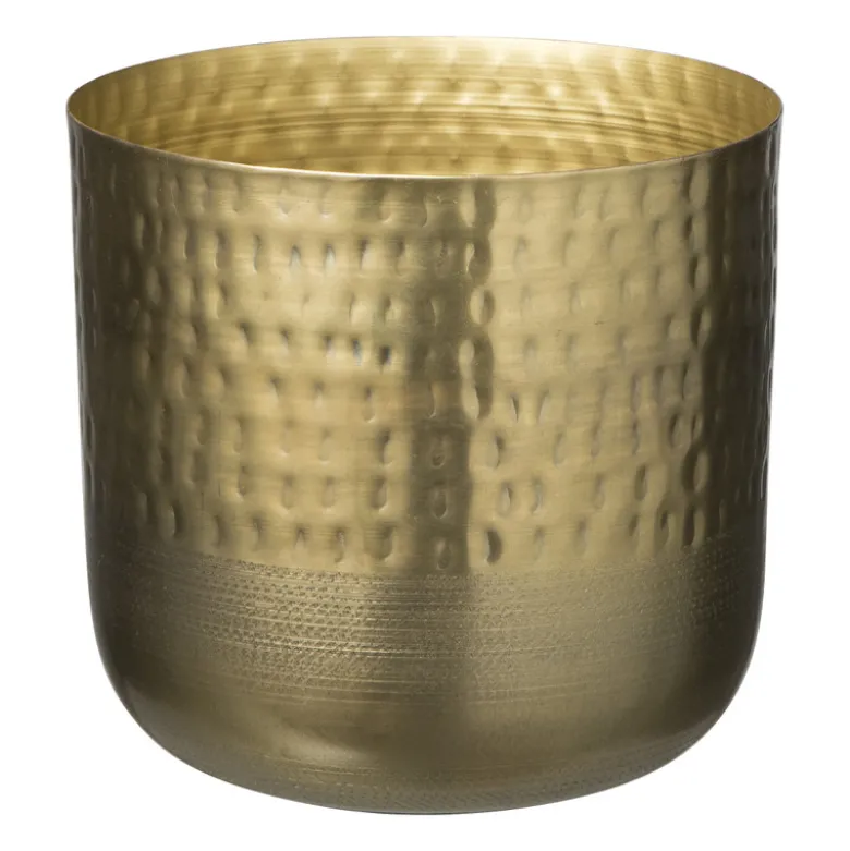 plantenpot relief - goud - 20x20x17 cm
