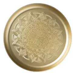 Plateau goud - metaal - ø35x3 cm