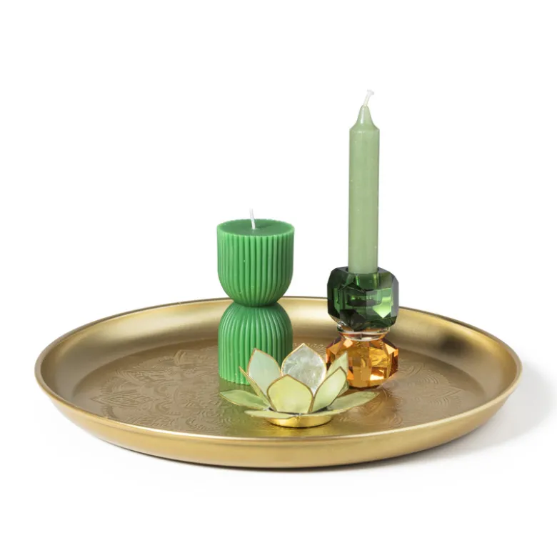 Plateau goud - metaal - ø35x3 cm