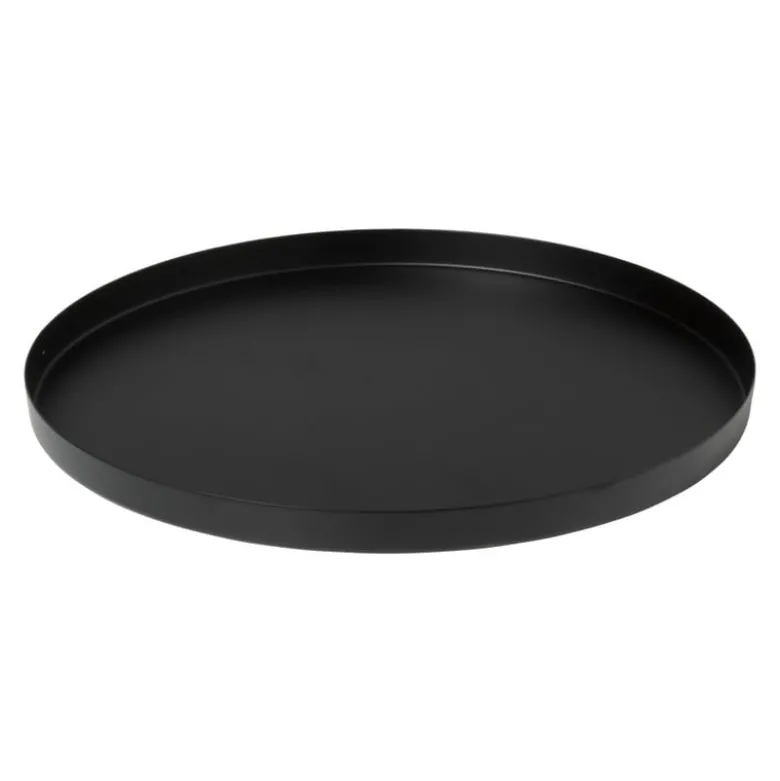 Plateau metaal rond - zwart - ø25x1.5 cm