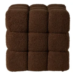 Poef chunk teddy - bruin - 36x36x36 cm