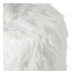 Poef fluffy - wit - 38x42x42 cm