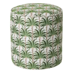 Poef palm - groen - ø35x39 cm