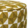 Poef retro - oker/beige - ø35x38 cm