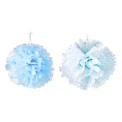 Pompoms - blauw - set van 2