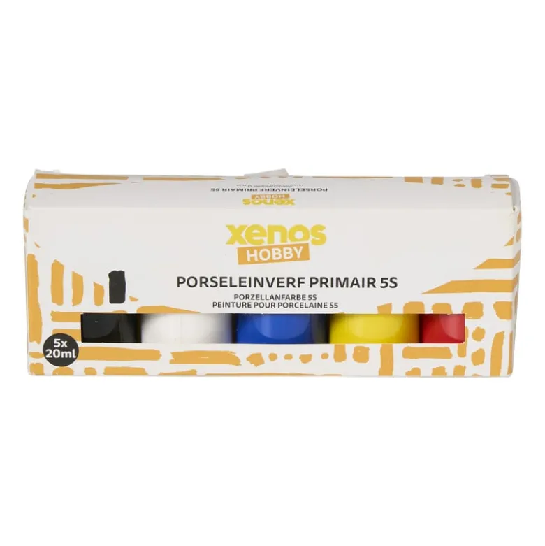 Porseleinverf basiskleuren - set van 5