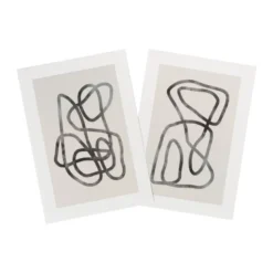 Poster abstract 1 - beige/zwart - 13x18 cm