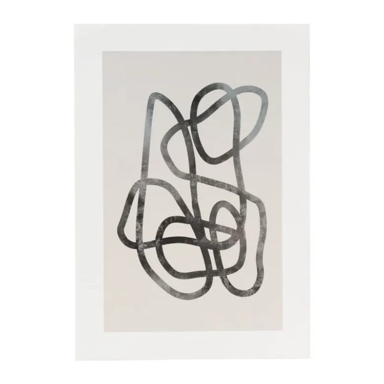 Poster abstract 1 - beige/zwart - 21x30 cm