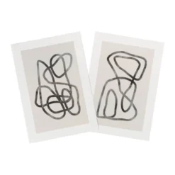 Poster abstract 2 - beige/zwart - 13x18 cm
