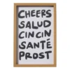 Poster cheers salud - wit/groen - 30x20 cm