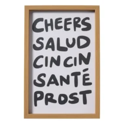 Poster cheers salud - wit/groen - 30x20 cm