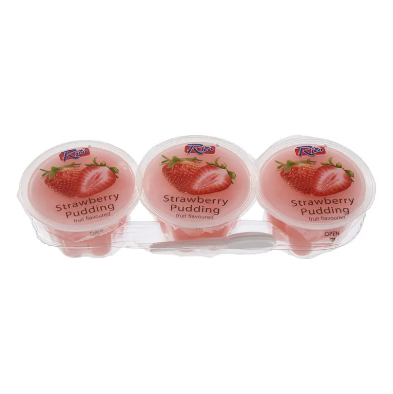 Pudding fruit - aardbei - 3x65 gram