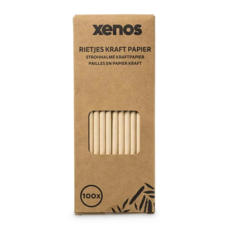 Rietjes kraftpapier - 100 stuks