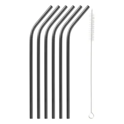 Rietjes RVS - zwart - set van 6