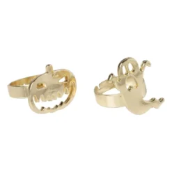Ring halloween - set van 2 - goudkleurig