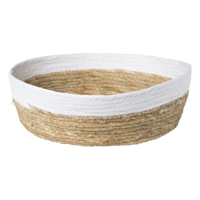 Ronde mand met witte rand - ø28x8 cm