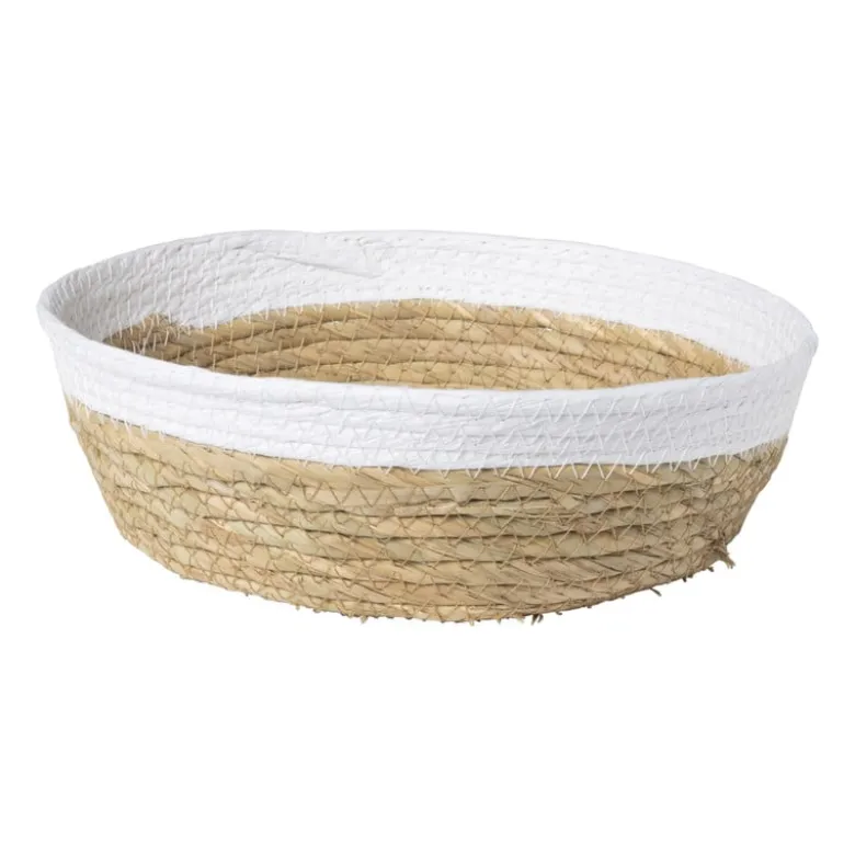 Ronde mand met witte rand - ø33x10 cm