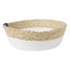 Rond mandje - ø22x7 cm - naturel/wit