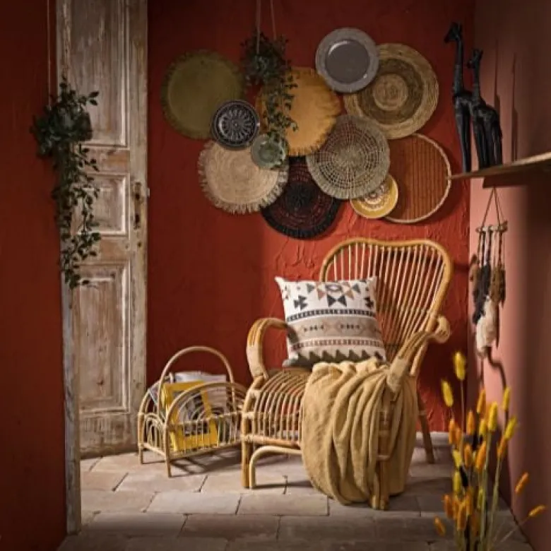 Rotan fauteuil Bandung - naturel - 83x69x84 cm