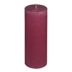 Rustieke kaars - rood - 7x18 cm