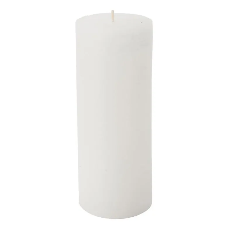 Rustieke kaars - wit - 7x18 cm