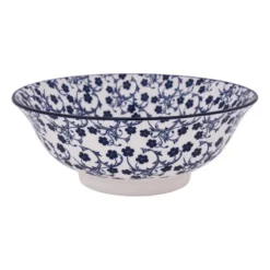 Schaal blue print - flowers - ⌀21 cm