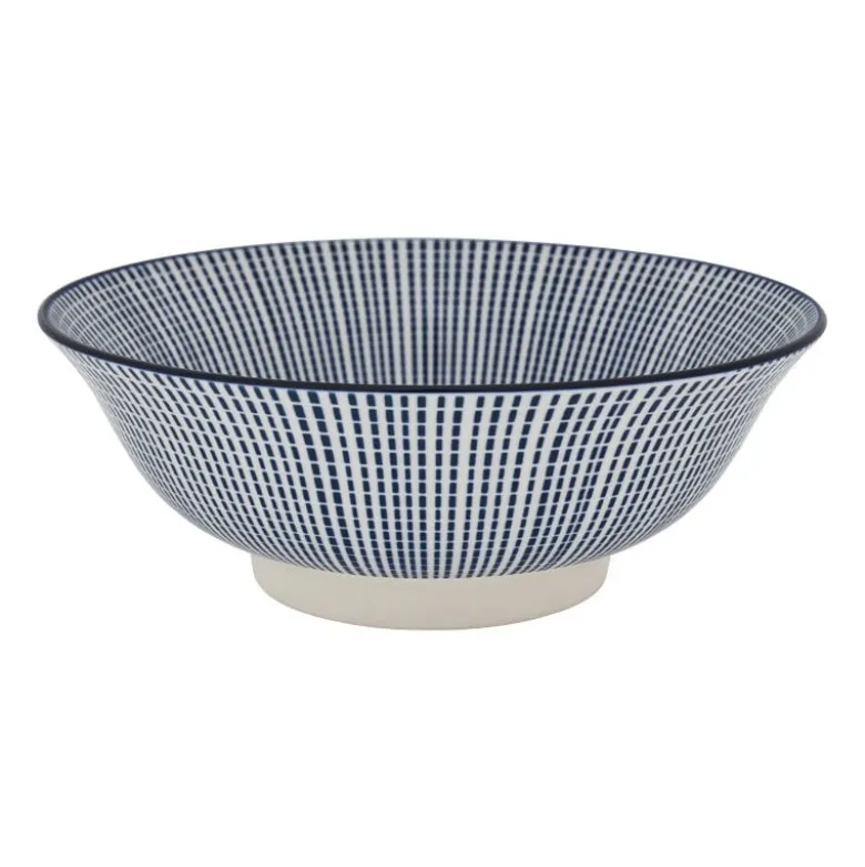 Schaal blue print - stripes - ⌀21 cm