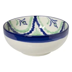 Schaal flor - groen/blauw - ø25 cm