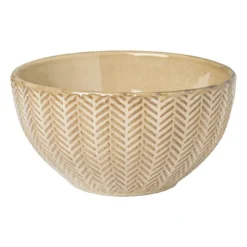 Schaal relief - beige - ø13x7.6 cm