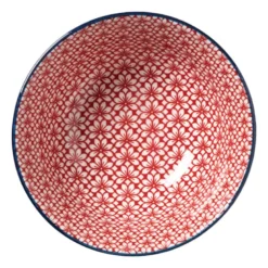 Schaaltje Amily groot - donkerblauw/rood - ø15.5x7 cm