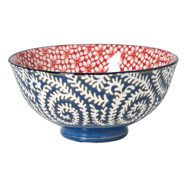 Schaaltje Amily middel - donkerblauw/rood - ø12x5.8 cm