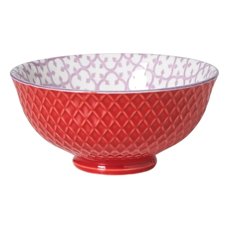 Schaaltje Anna middel - rood/grijs - ø12x5.8 cm