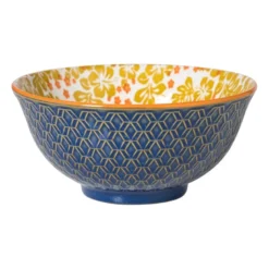 Schaaltje Anouk groot - blauw/geel - ø15.5x7 cm
