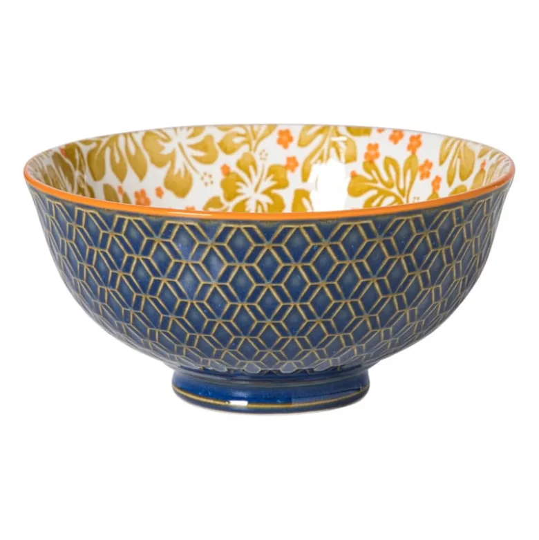 Schaaltje Anouk middel - blauw/geel - ø12x5.8 cm