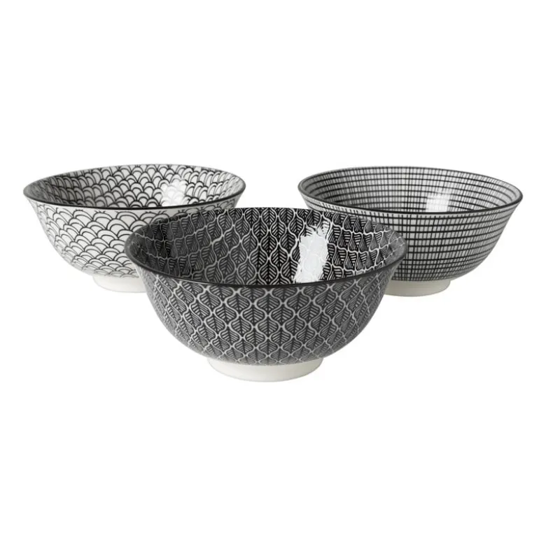 Schaaltje black print blaadjes - ø16x6.5 cm