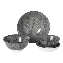 Schaaltje black print blaadjes - ø12x6 cm