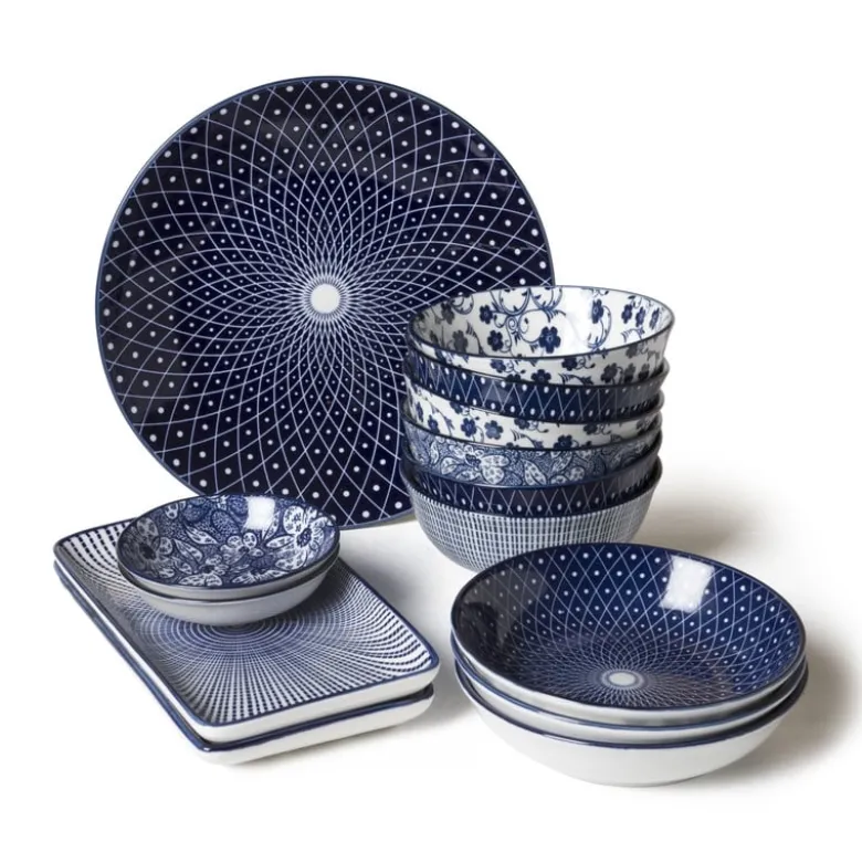 Schaaltje blue print - botanic - ⌀14 cm